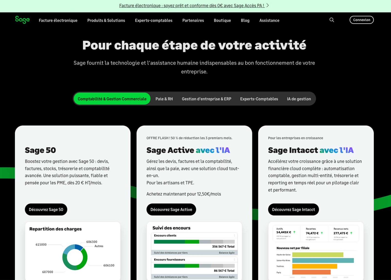 Capture d'écran du site Sage