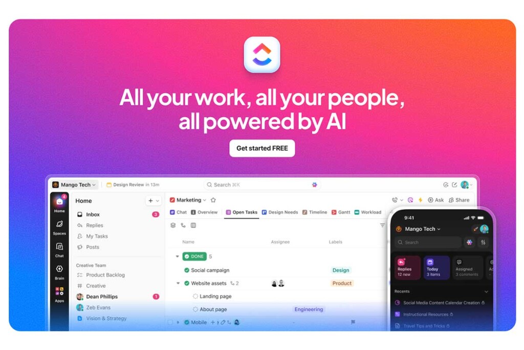 Clickup site internet