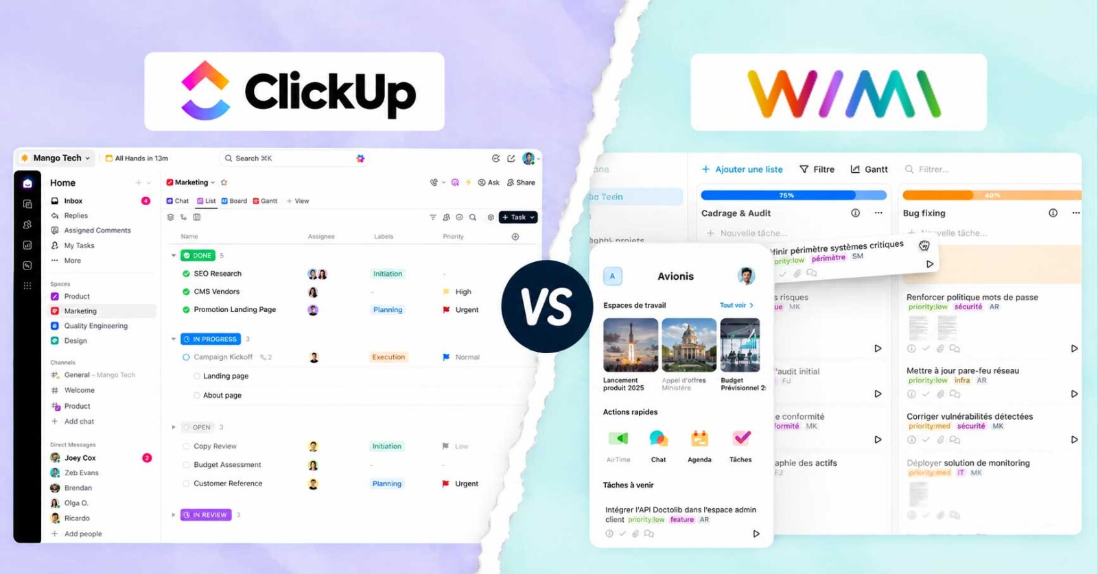 Clickup vs Wimi