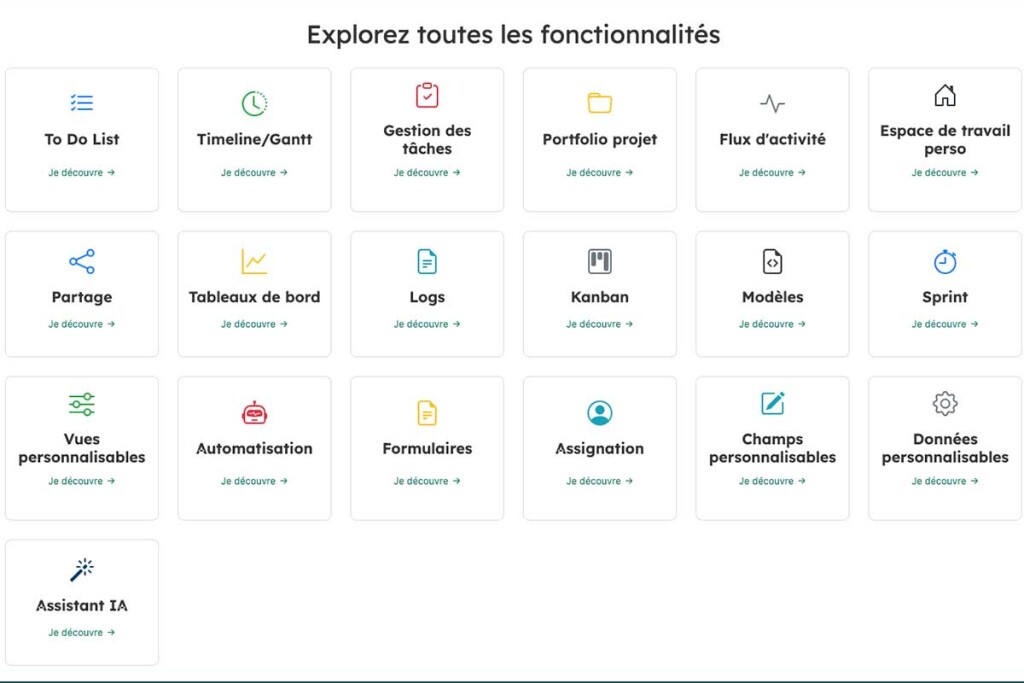 fonctionnalites Kantree gestion projet