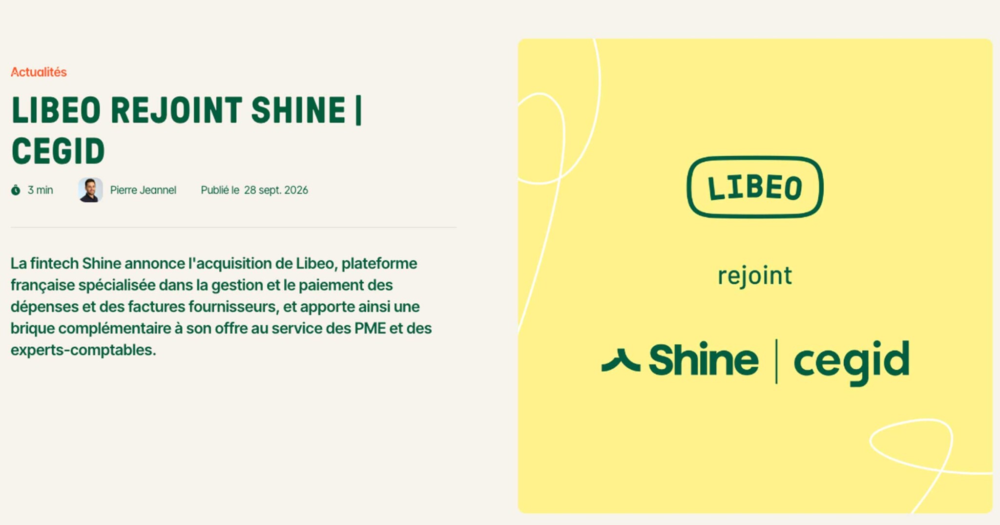 Shine acquiert Libeo et consolide son offre de gestion financière