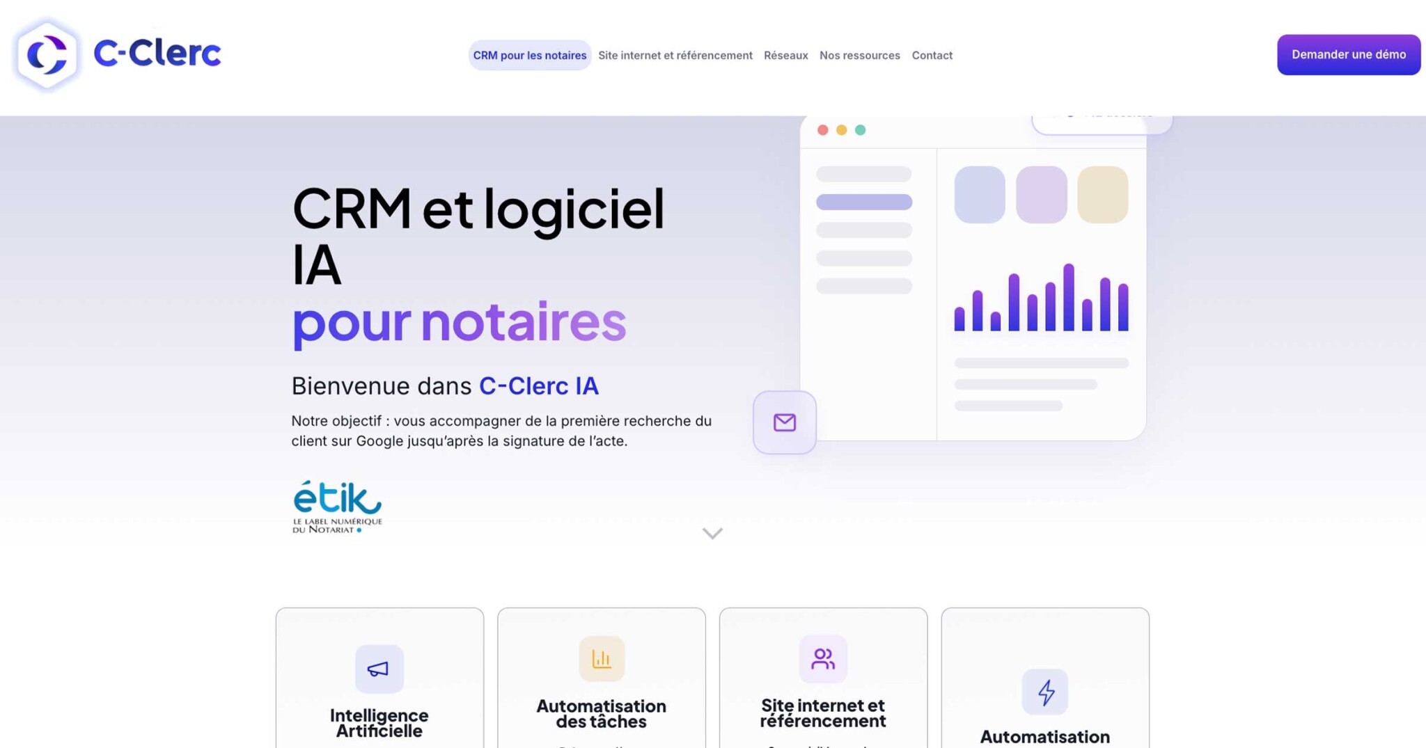 C-Clerc capture du site web pour sa levée de fonds