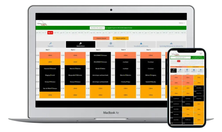Réservez votre court de tennis en ligne, simplement et rapidement.