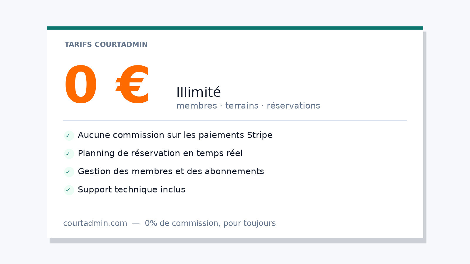 Tarifs Courtadmin