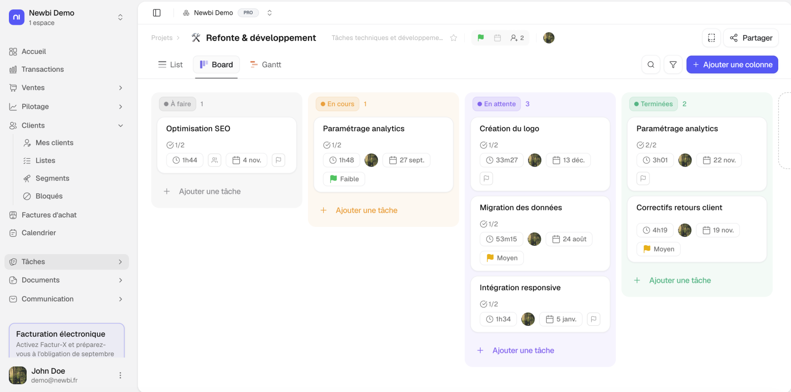 Gestion de projet collaborative en temps réel