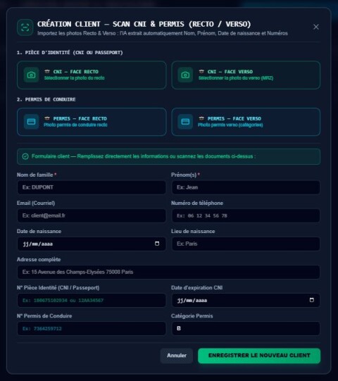 Inscription client